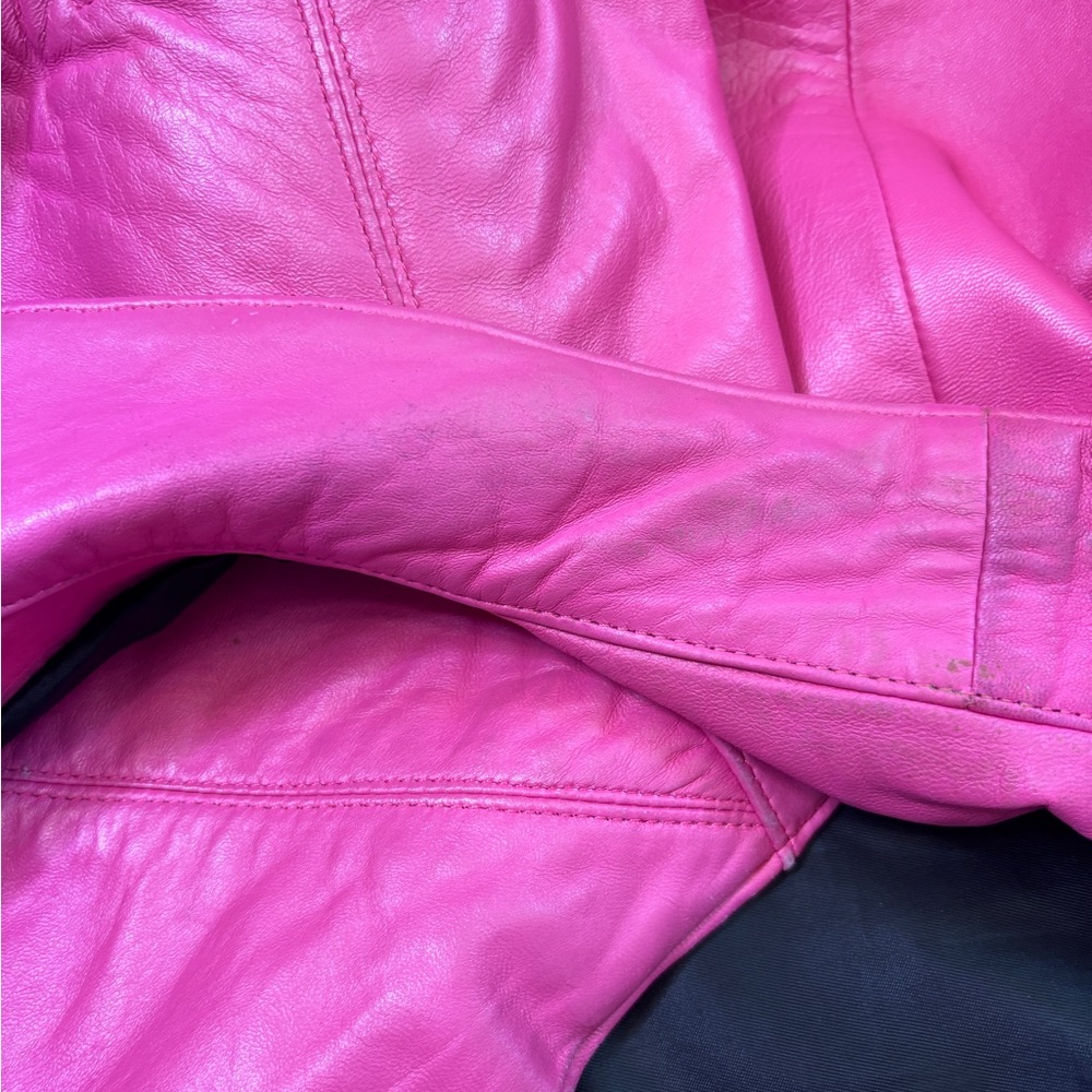 Vintage 80’s Bernardo Pieles‎ Pink Genuine Leather Jacket - Picture 7 of 13